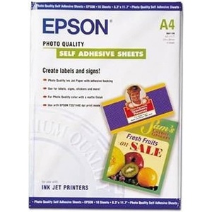 image:imageEpson Photo Quality SelfAdhesive Paper 83x117 Inches 10 Sheets S041106 White