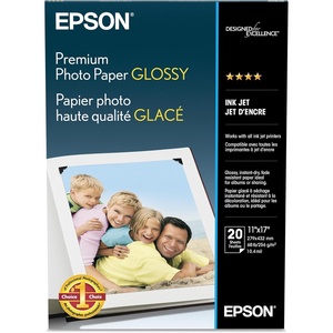 image:imageEpson Premium Photo Paper Super B size 11 x 17 Inches 20 sheets S041290 glossy finish11x17 Inches