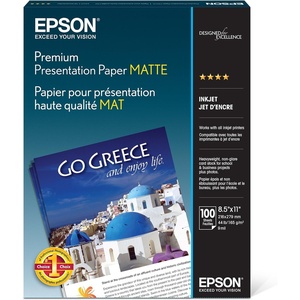 image:imageEpson Premium Presentation Paper MATTE 85x11 Inches Doublesided 50 Sheets S041568Bright White100 Sheets