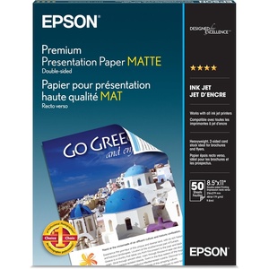 image:imageEpson Premium Presentation Paper MATTE 85x11 Inches Doublesided 50 Sheets S041568Bright White50 Count Pack of 1