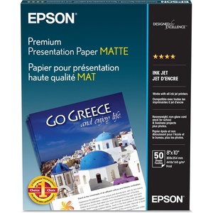 image:imageEpson Premium Presentation Paper MATTE 8x10 Inches 50 Sheets S041467Bright White