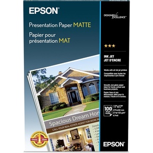 image:imageEpson Presentation Paper 11x17 Inches 100 Sheets S041070White matte finish