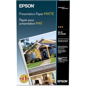 image:imageEpson Presentation Paper MATTE 85x14 Inches 100 Sheets S041067Bright WhiteLegal Size
