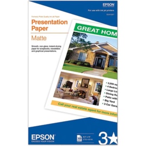 image:imageEpson Presentation Paper MATTE 85x14 Inches 100 Sheets S041067Bright WhiteLegal Size Pack of 10