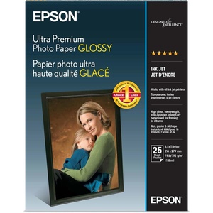 image:imageEpson Ultra Premium Photo Paper Glossy Letter 85 x 11 25 Sheets S042182  White25 Count Pack of 1