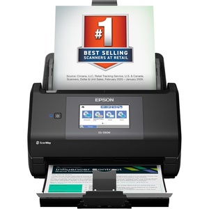 image:imageEpson Workforce ES590W Wireless amp USB HighSpeed AI amp Cloud Ready Desktop Color Duplex Document Scanner for Mac amp PC up to 45 ppm Large 43 Color Touchscreen 100Page Auto Document FeederES590W