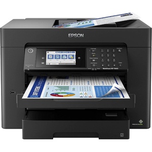 image:imageEpson Workforce Pro WF7840 Wireless AllinOne WideFormat Printer with Auto 2Sided Print up to 13 x 19 Copy Scan and Fax 50Page ADF 500sheet Paper Capacity 43 ScreenWF7840