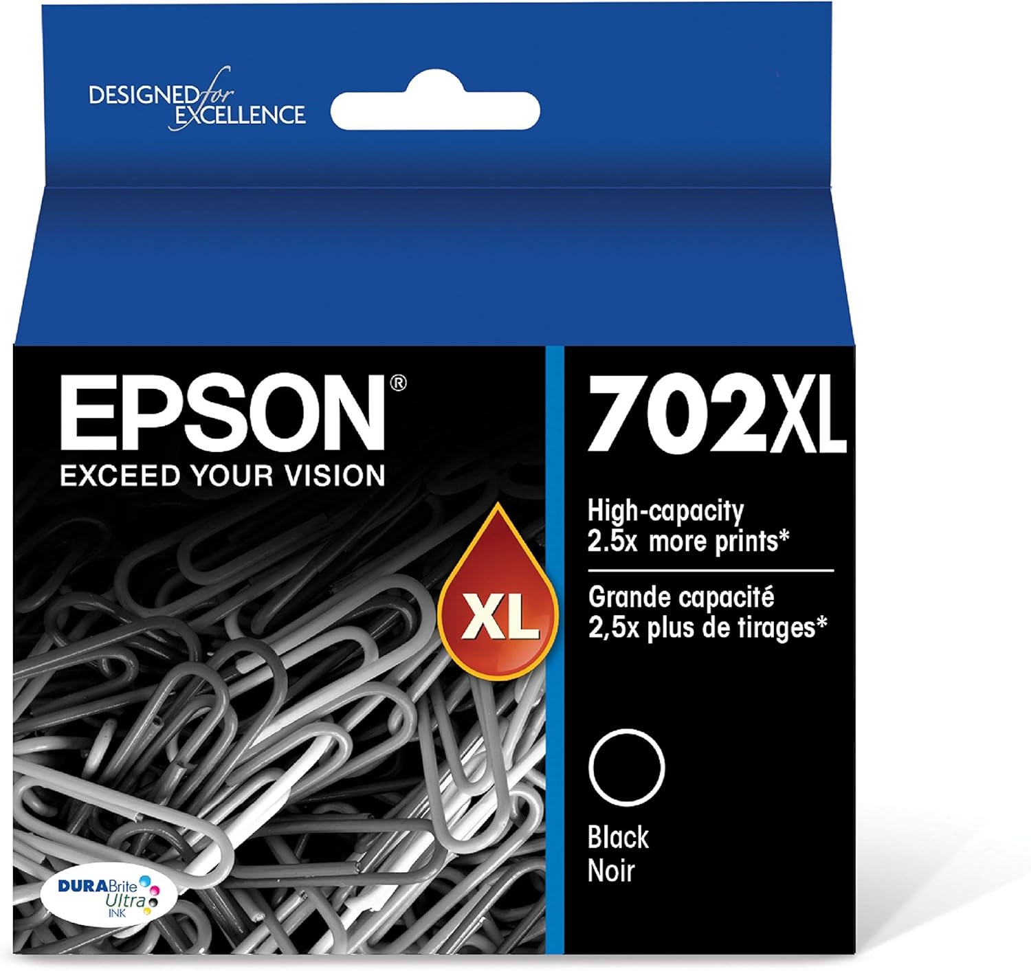 image:imageEpson T702120BCS DURABrite Ultra Black and Color Combo Pack Standard Capacity Cartridge Ink amp T702XL120S DURABrite Ultra Black High Capacity Cartridge Ink