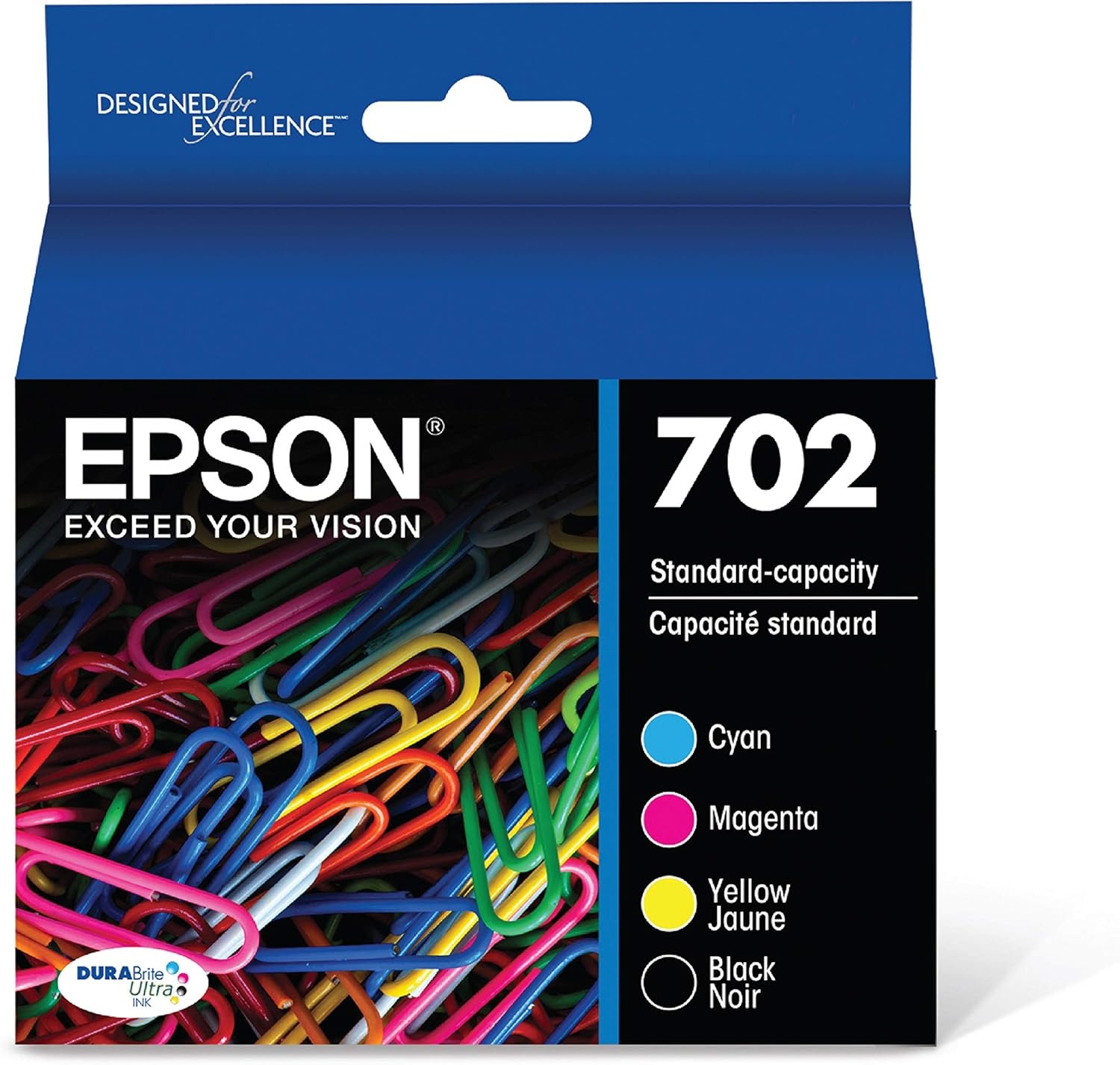 image:imageEpson T702120BCS DURABrite Ultra Black and Color Combo Pack Standard Capacity Cartridge Ink amp T702XL120S DURABrite Ultra Black High Capacity Cartridge Ink