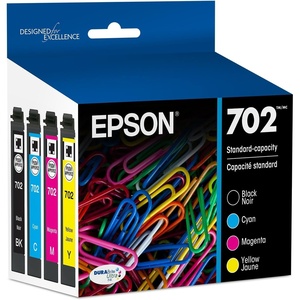 image:imageEPSON 702 DURABrite Ultra Ink Standard Capacity Black amp Color Cartridge Combo Pack T702120BCS Works with WorkForce Pro WF3720 3730 3733MultiPack