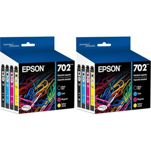 image:imageEPSON 702 DURABrite Ultra Ink Standard Capacity Black amp Color Cartridge Combo Pack T702120BCS Works with WorkForce Pro WF3720 3730 3733MultiPack Pack of 2