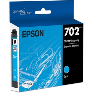 image:imageEPSON 702 DURABrite Ultra Ink Standard Capacity Cyan Cartridge T702220S Works with WorkForce Pro WF3720 3730 3733