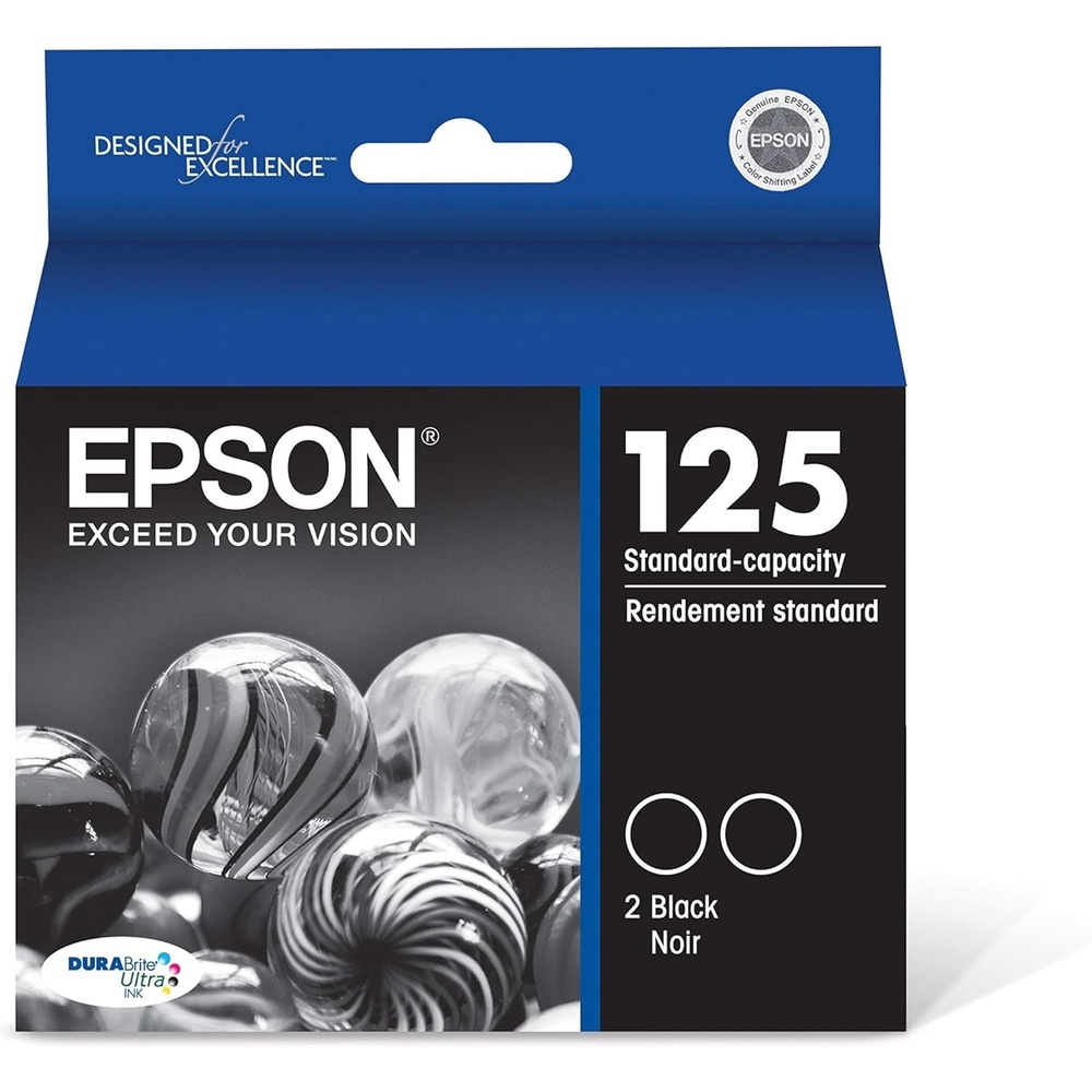 image:imageEPSON 125 DURABrite Ultra Ink Standard Capacity Black Dual Cartridge T125120D2 Works with Stylus NX125 127 130 230 420 530 625 WorkForce WF320 323 325 520