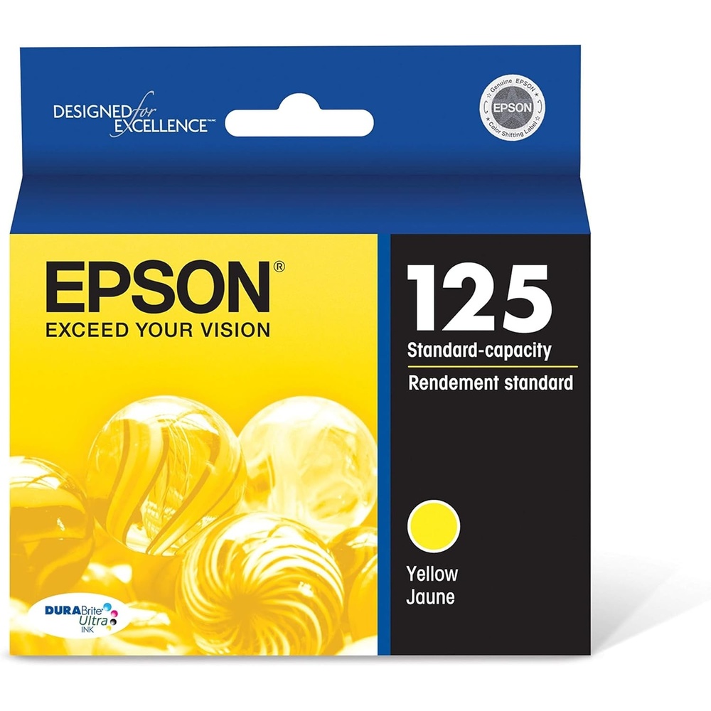 image:imageEPSON 125 DURABrite Ultra Ink Standard Capacity Yellow Cartridge T125420 Works with Stylus NX125 127 130 230 420 530 625 WorkForce WF320 323 325 5201 Count Pack of 1