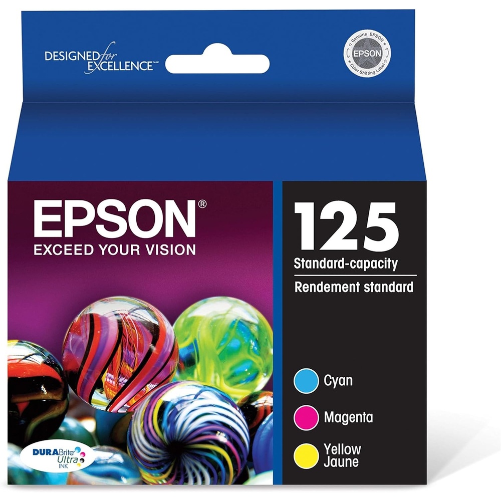 image:imageEpson 125 DURABrite Ultra Ink Standard Capacity Color Combo Pack T125520S Works with Stylus NX125 127 130 230 420 530 625 Workforce WF320 323 325 520