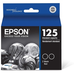 image:imageEPSON 125 DURABrite Ultra Ink Standard Capacity Black Dual Cartridge T125120D2 Works with Stylus NX125 127 130 230 420 530 625 WorkForce WF320 323 325 520
