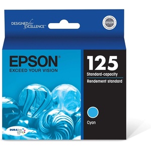 image:imageEPSON 125 DURABrite Ultra Ink Standard Capacity Cyan Cartridge T125220S Works with Stylus NX125 127 130 230 420 530 625 WorkForce WF320 323 325 520