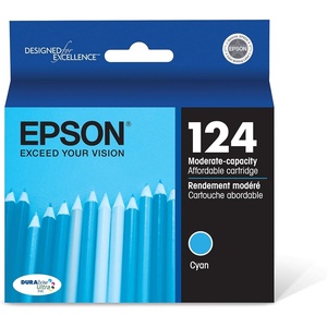 image:imageEpson 124 DURABrite Ultra Ink Standard Capacity Color Combo Pack T124520S Works with Stylus NX125 127 130 230 330 420 430 Workforce WF320 323 325 435Cyan