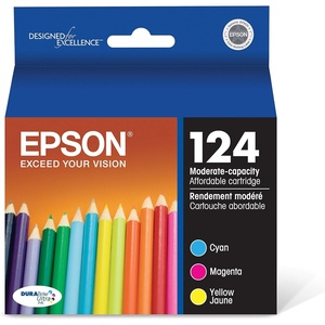 image:imageEpson 124 DURABrite Ultra Ink Standard Capacity Color Combo Pack T124520S Works with Stylus NX125 127 130 230 330 420 430 Workforce WF320 323 325 435Color Combo Pack