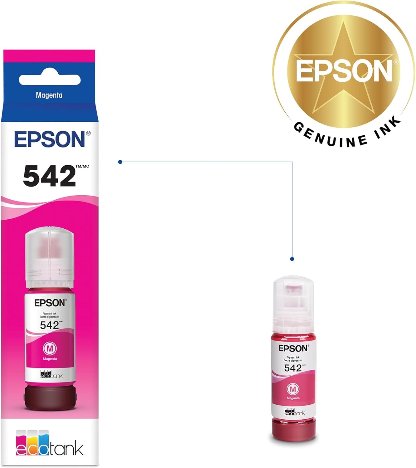 image:imageEpson 542 EcoTank Pro Ink Ultrahigh Capacity Bottle Magenta T542320S Works with ET5150 5170 5180 5800 5850 5880 16600 1665042944 Fl Oz Pack of 1