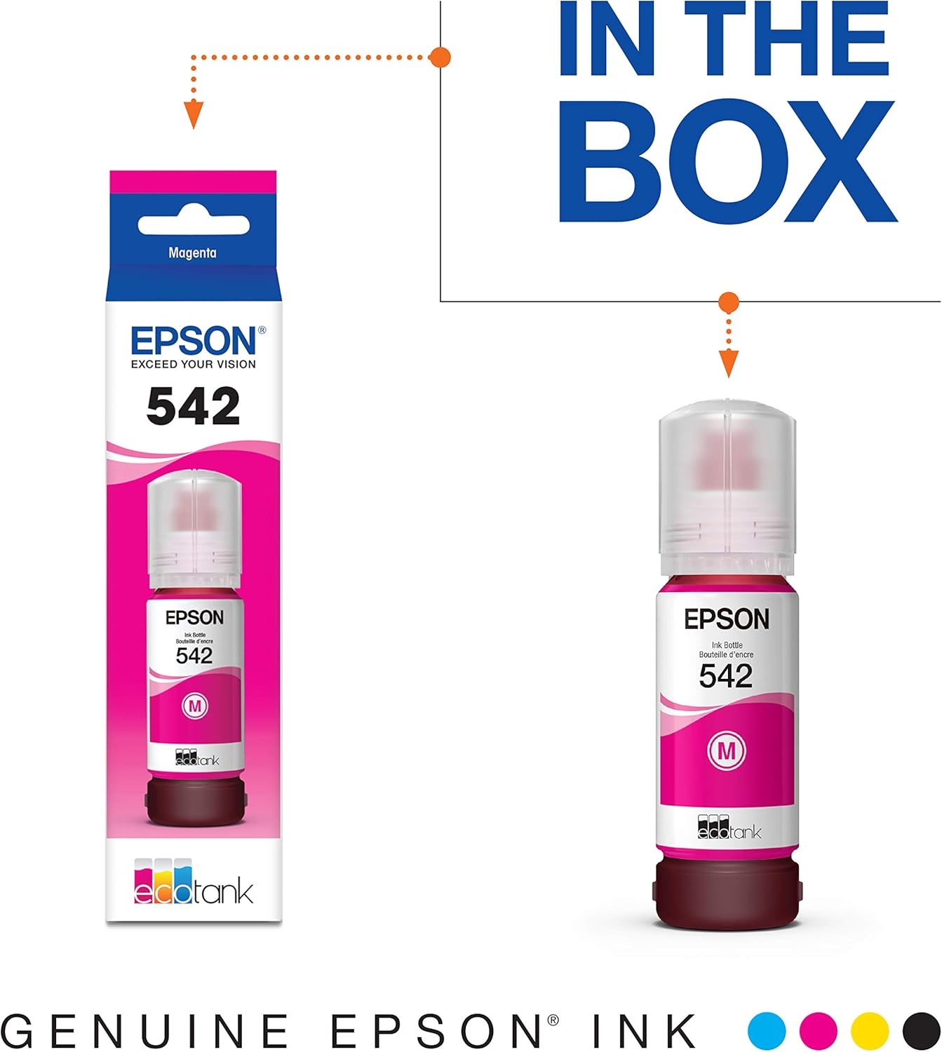 image:imageEpson 542 EcoTank Pro Ink Ultrahigh Capacity Bottle Magenta T542320S Works with ET5150 5170 5180 5800 5850 5880 16600 1665042944 Fl Oz Pack of 2