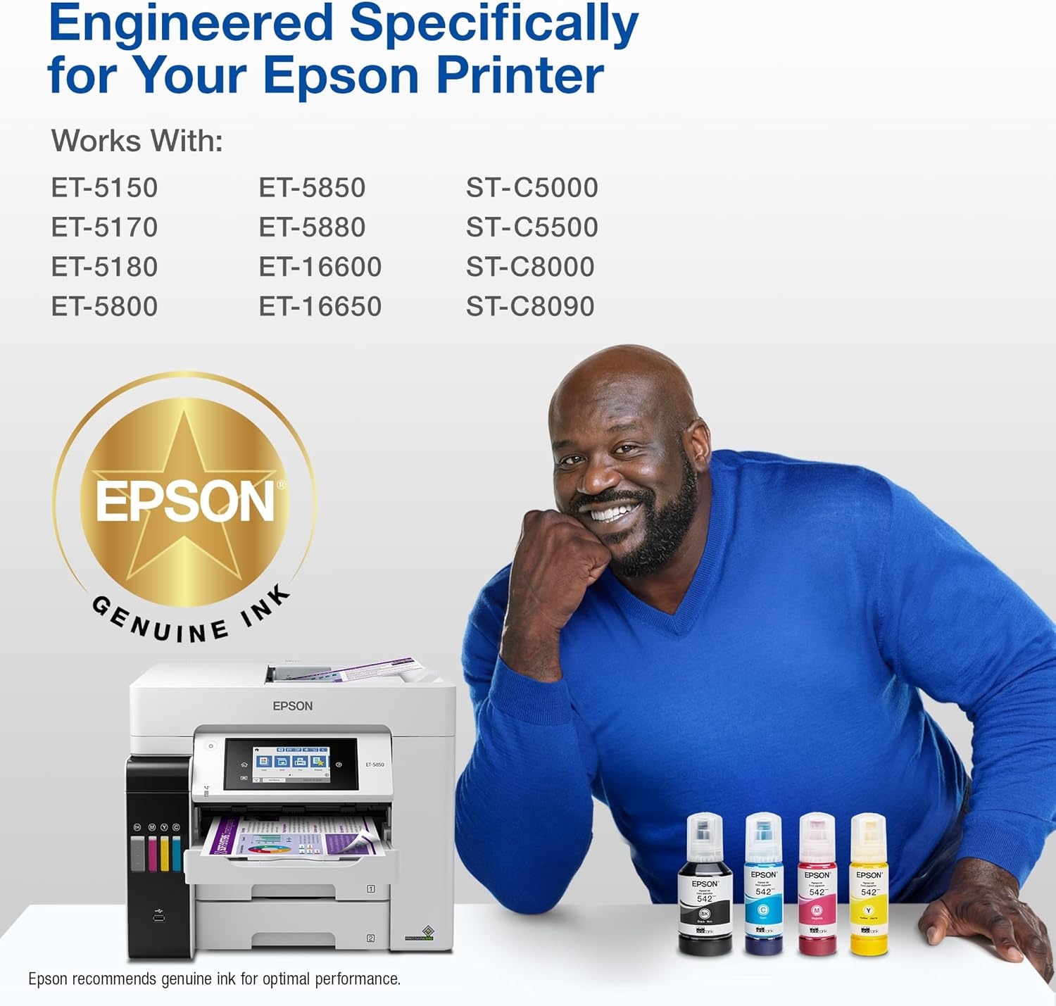 image:imageEpson 542 EcoTank Pro Ink Ultrahigh Capacity Bottle Yellow T542420S Works with ET5150 5170 5180 5800 5850 5880 16600 166502367 Fl Oz Pack of 1