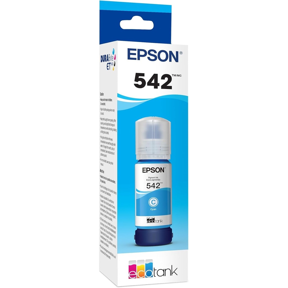 image:imageEPSON 542 EcoTank Pro Ink Ultrahigh Capacity Bottle Cyan T542220S Works with ET5150 5170 5180 5800 5850 5880 16600 16650236 Fl Oz Pack of 1