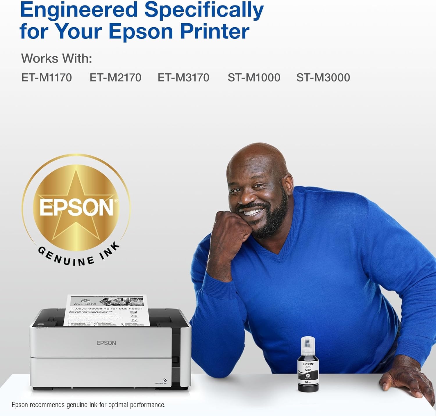 image:imageEPSON 532 EcoTank Ink Ultrahigh Capacity Bottle Black T532120S Works with ETM2170 M3000 M3170 M1000 M11701 Count Pack of 1