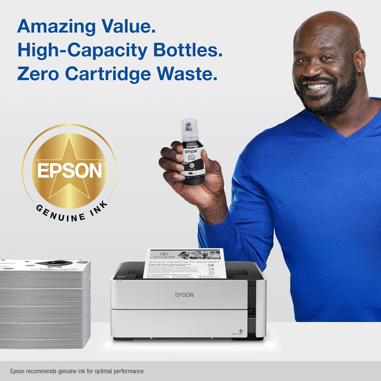 image:imageEPSON 532 EcoTank Ink Ultrahigh Capacity Bottle Black T532120S Works with ETM2170 M3000 M3170 M1000 M11701 Count Pack of 1
