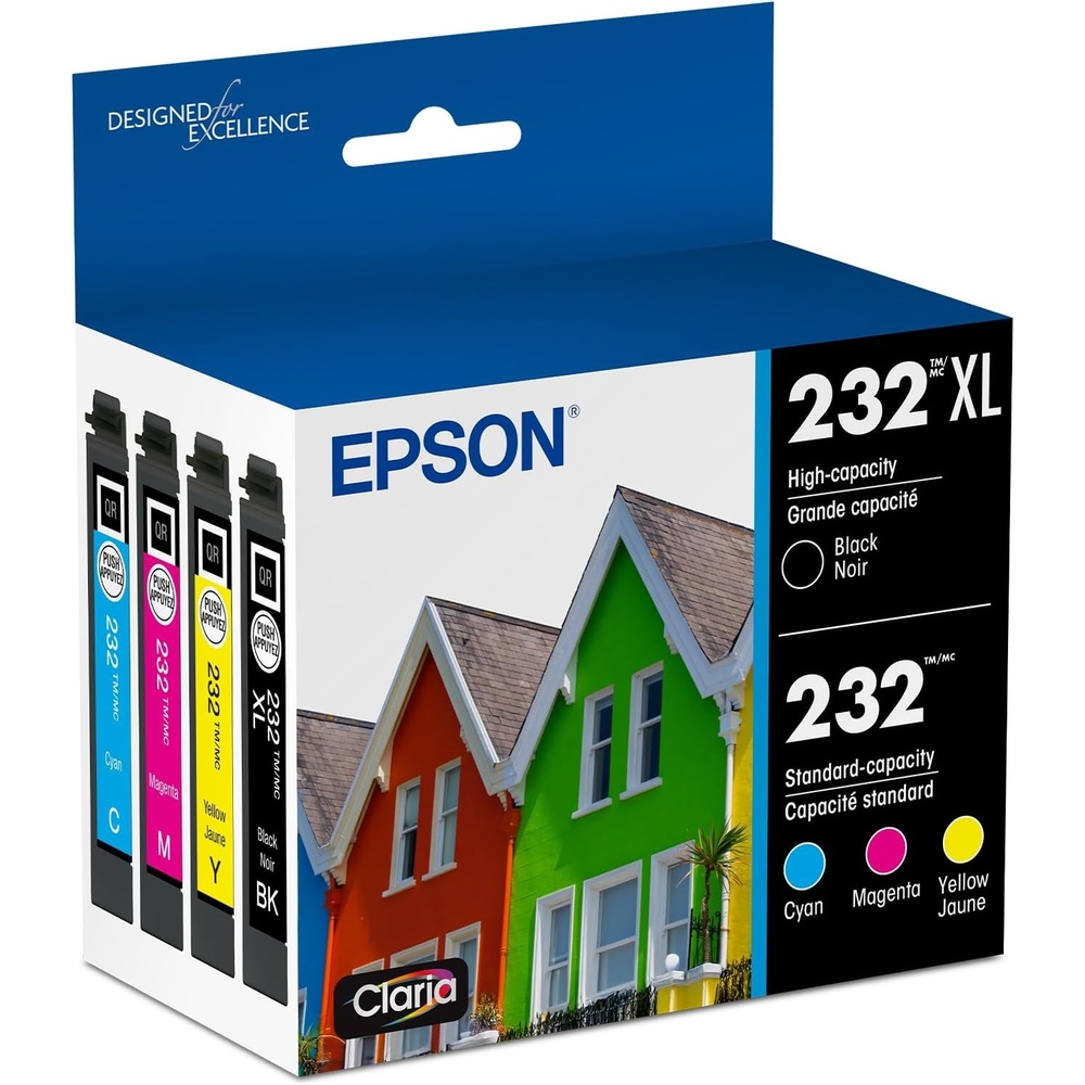 image:imageEPSON 232 Claria Ink High Capacity Black amp Standard Color Cartridge Combo Pack T232XLBCS Works with WorkForce WF2930 2950 and Expression XP4200 4205Standard Capacity