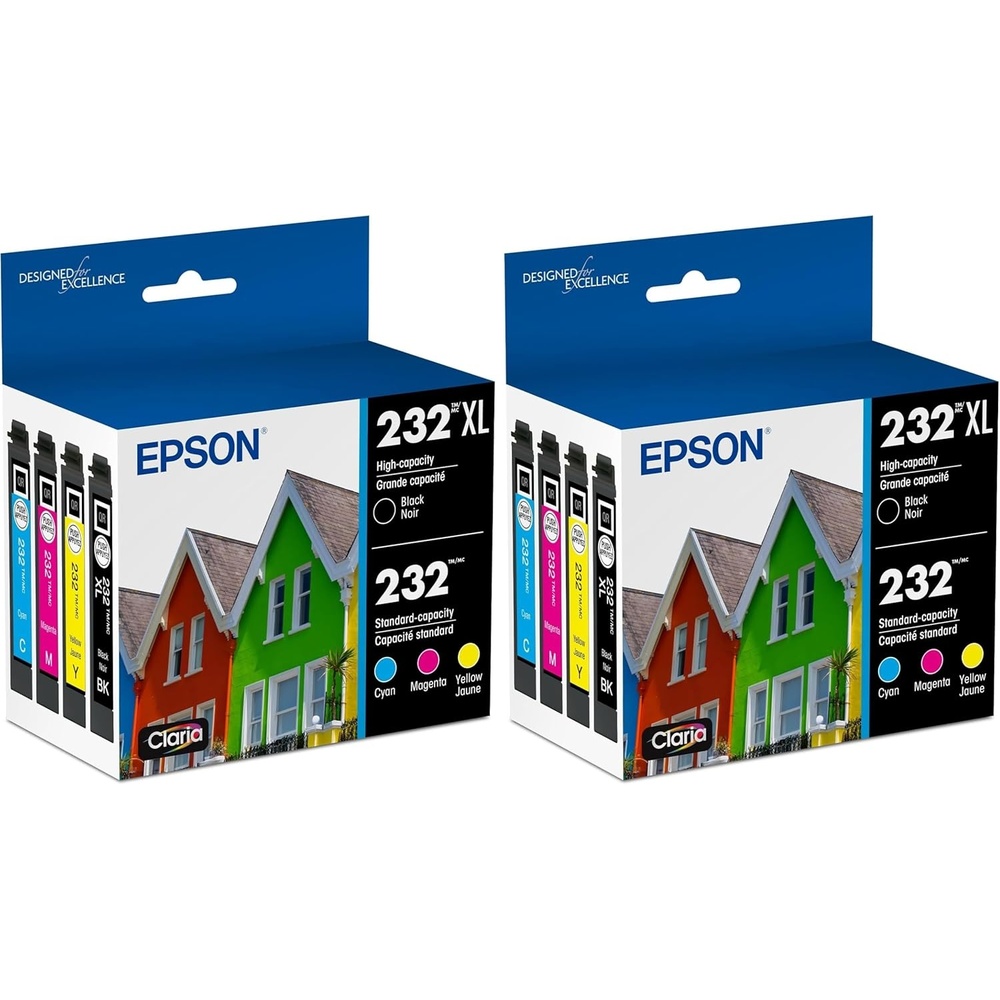 image:imageEPSON 232 Claria Ink High Capacity Black amp Standard Color Cartridge Combo Pack T232XLBCS Works with WorkForce WF2930 2950 and Expression XP4200 4205One Size Pack of 2