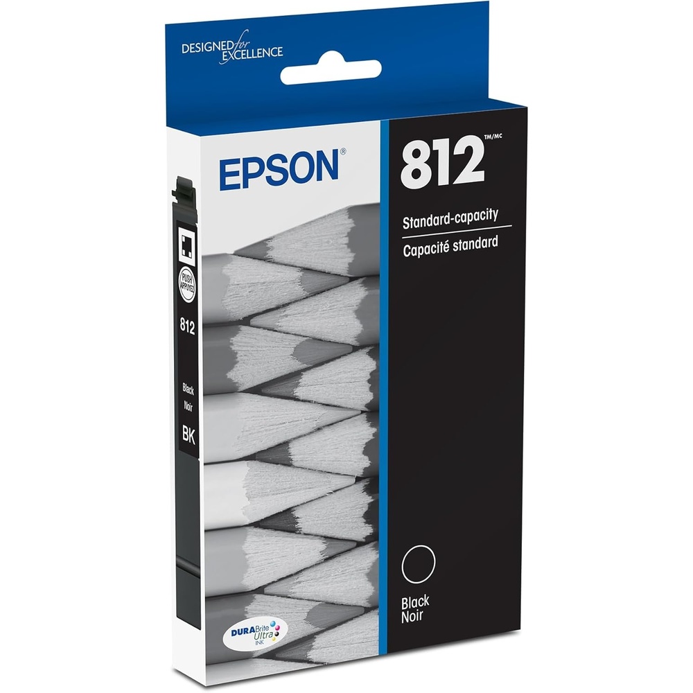 image:imageEPSON 812 DURABrite Ultra Ink Standard Capacity Black Cartridge T812120S Works with WorkForce Pro WF7310 7820 7840 ECC70001 Count Pack of 1
