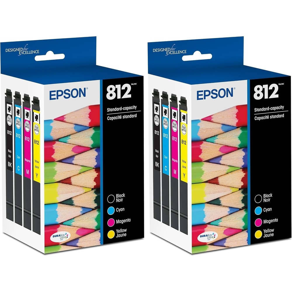 image:imageEPSON 812 DURABrite Ultra Ink Standard Capacity Black amp Color Cartridge Combo Pack T812120BCS Works with WorkForce Pro WF7310 7820 7840 ECC7000Standard Capacity Pack of 2