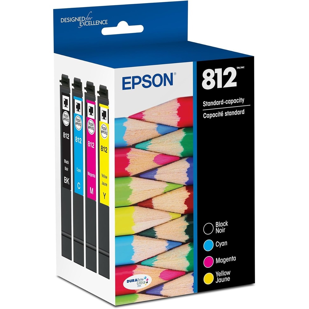image:imageEPSON 812 DURABrite Ultra Ink Standard Capacity Black amp Color Cartridge Combo Pack T812120BCS Works with WorkForce Pro WF7310 7820 7840 ECC7000Standard Capacity