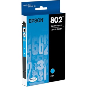 image:imageEPSON 802 DURABrite Ultra Ink Standard Capacity Cyan Cartridge T802220S Works with WorkForce Pro WF4720 4730 4734 4740