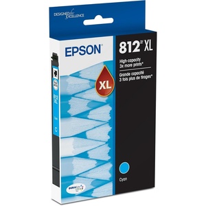 image:imageEPSON 812 DURABrite Ultra Ink High Capacity Cyan Cartridge T812XL220S Works with WorkForce Pro WF7310 7820 7840 ECC7000Ink Pack of 32