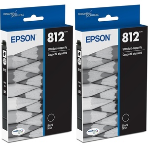 image:imageEPSON 812 DURABrite Ultra Ink Standard Capacity Black Cartridge T812120S Works with WorkForce Pro WF7310 7820 7840 ECC70001 Count Pack of 2