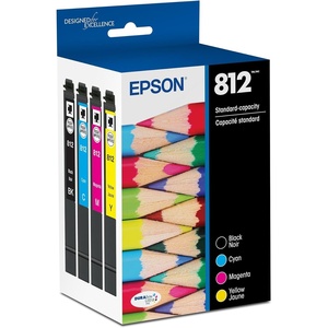 image:imageEPSON 812 DURABrite Ultra Ink Standard Capacity Black amp Color Cartridge Combo Pack T812120BCS Works with WorkForce Pro WF7310 7820 7840 ECC7000Standard Capacity
