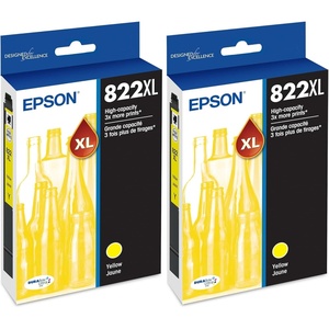 image:imageEPSON 822 DURABrite Ultra Ink High Capacity Yellow Cartridge T822XL420S Works with WorkForce Pro WF38203823 4820 4830 4833 4834High Capacity Pack of 2