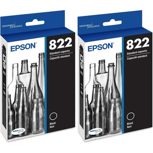 image:imageEPSON 822 DURABrite Ultra Ink Standard Capacity Black Cartridge T822120S Works with WorkForce Pro WF38203823 4820 4830 4833 48341 Count Pack of 2