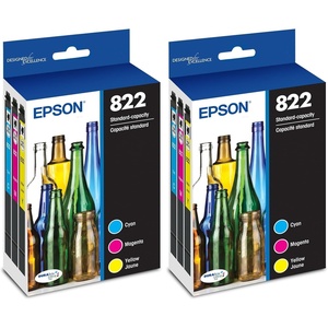 image:imageEPSON 822 DURABrite Ultra Ink Standard Capacity Color Cartridge Combo Pack T822520S Works with WorkForce Pro WF38203823 4820 4830 4833 4834Standard Capacity Pack of 2