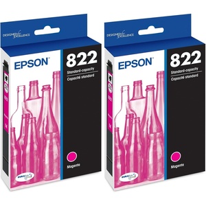 image:imageEPSON 822 DURABrite Ultra Ink Standard Capacity Magenta Cartridge T822320S Works with WorkForce Pro WF38203823 4820 4830 4833 48341 Count Pack of 2