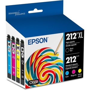 image:imageEpson 212 Claria Ink High Capacity Black amp Standard Color Cartridge Combo Pack T212XLBCS  Works with Workforce WF2830 WF2850 Expression XP4100 XP4105High Capacity