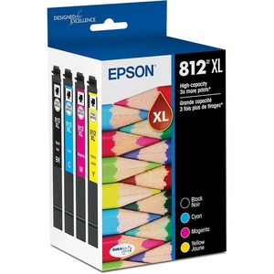 image:imageEpson 812 DURABrite Ultra Ink High Capacity Black amp Color Cartridge Combo Pack T812XLXCS Works with Workforce Pro WF7310 7820 7840 ECC7000Ink Cartridges