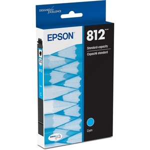 image:imageEpson 812 DURABrite Ultra Ink Standard Capacity Cyan Cartridge T812220S Works with Workforce Pro WF7310 7820 7840 ECC70001 Count Pack of 1