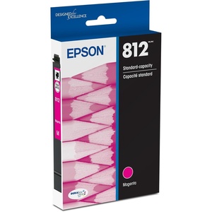 image:imageEpson 812 DURABrite Ultra Ink Standard Capacity Magenta Cartridge T812320S Works with Workforce Pro WF7310 7820 7840 ECC70001 Count Pack of 1