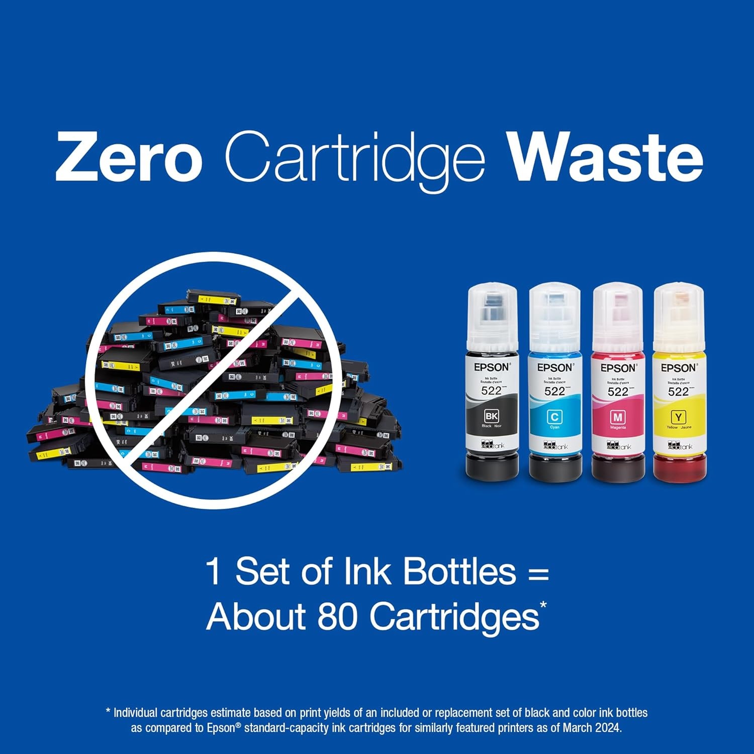 image:imageEPSON 522 EcoTank Ink Ultrahigh Capacity Bottle Color Combo Pack T522520S Works with ET2720 2800 2803 2840 4700 4800 4810Ultrahigh Capacity