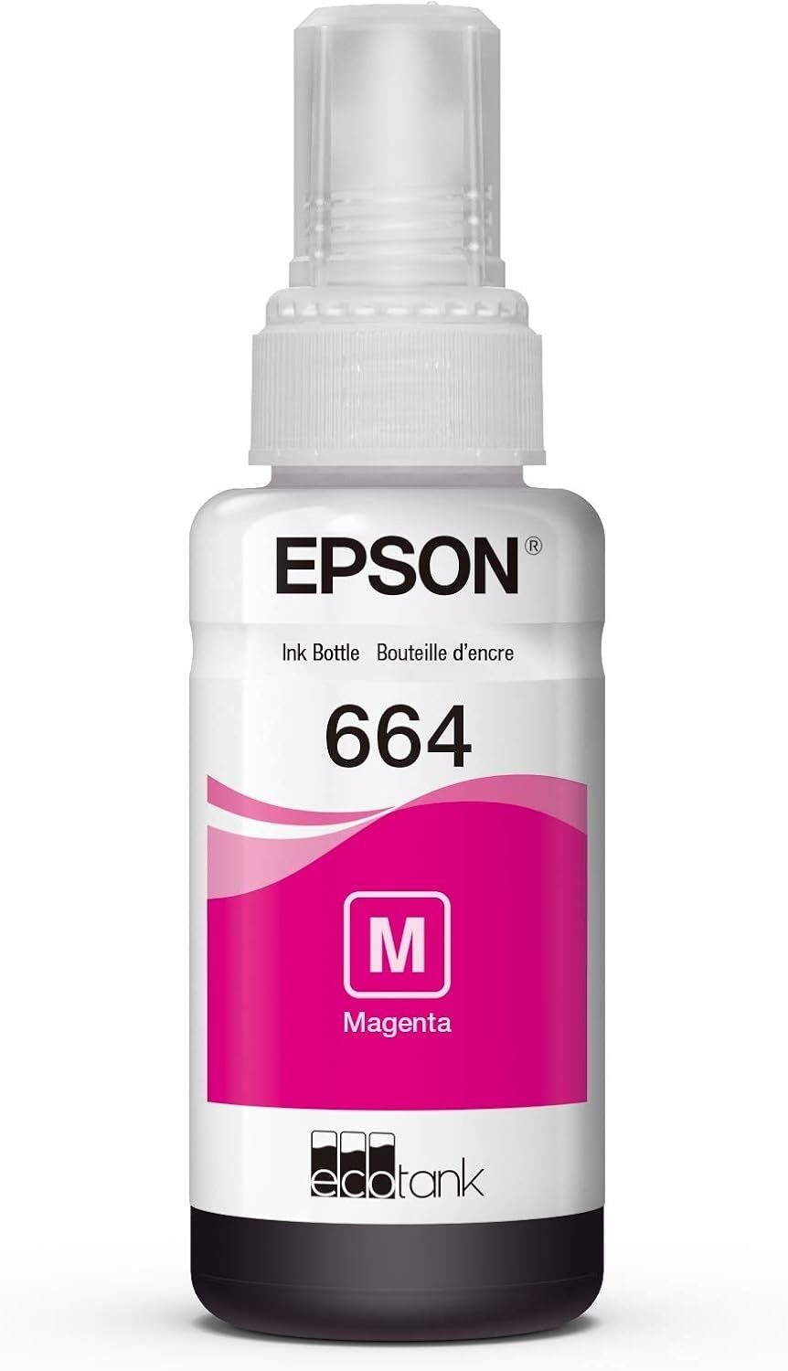 image:imageEPSON 664 EcoTank Ink Ultrahigh Capacity Bottle Black T664120S Works with ET2500 2550 4500 4550 2600 2650 3600 16500Magenta