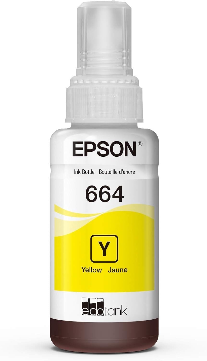 image:imageEPSON 664 EcoTank Ink Ultrahigh Capacity Bottle Black T664120S Works with ET2500 2550 4500 4550 2600 2650 3600 16500Yellow