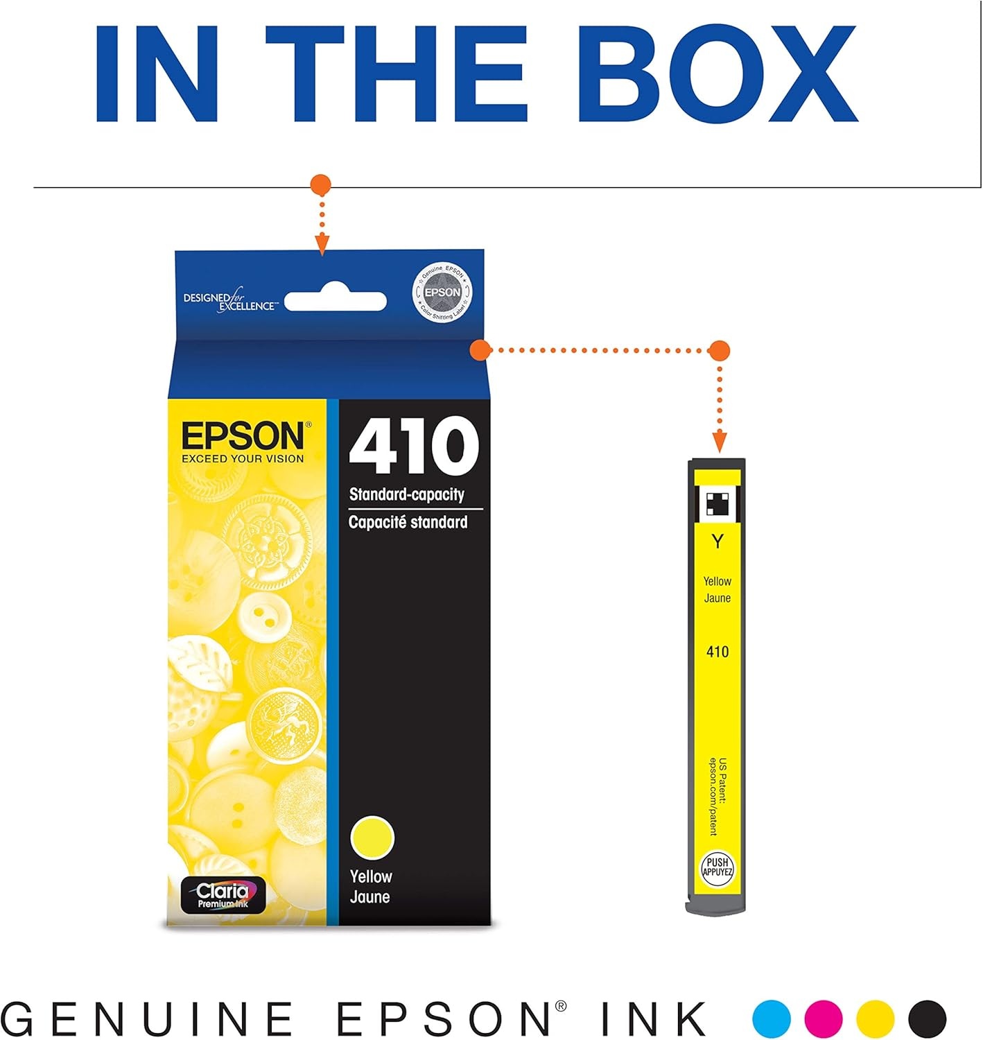 image:imageEpson 410 Ink Cartridge Black amp T410420 Claria Premium Yellow Ink